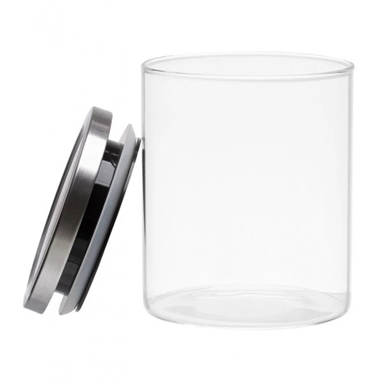 Pote 750ml 13cm Vidro Hermético Com Tampa Inox